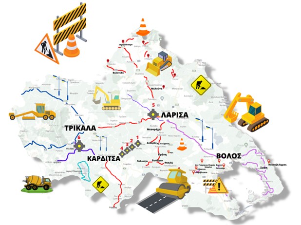 6 νέοι κυκλικοί κόμβοι και έργα οδικής ασφάλειας 24 εκατ.€
